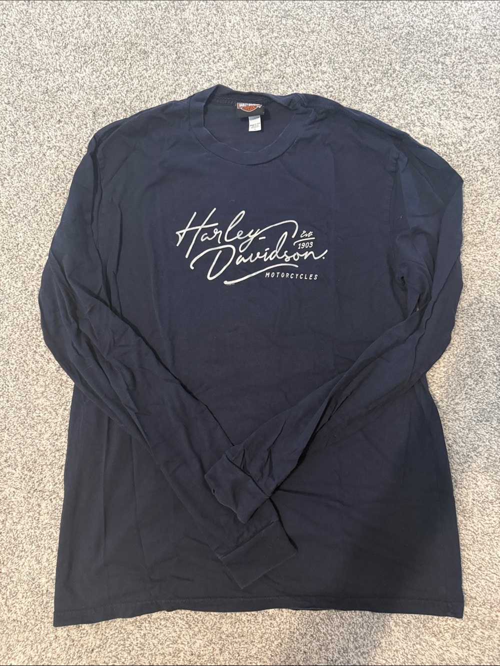 Harley-Davidson Navy Long Sleeve Script Logo Tee